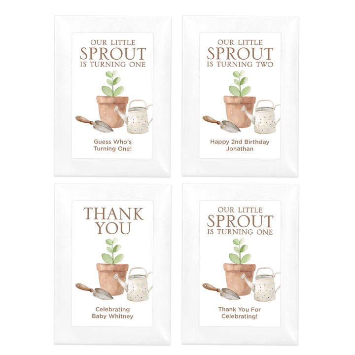 Little Sprout Birthday, Our Little Sprout is Turning One, Wildflower Seed Packets