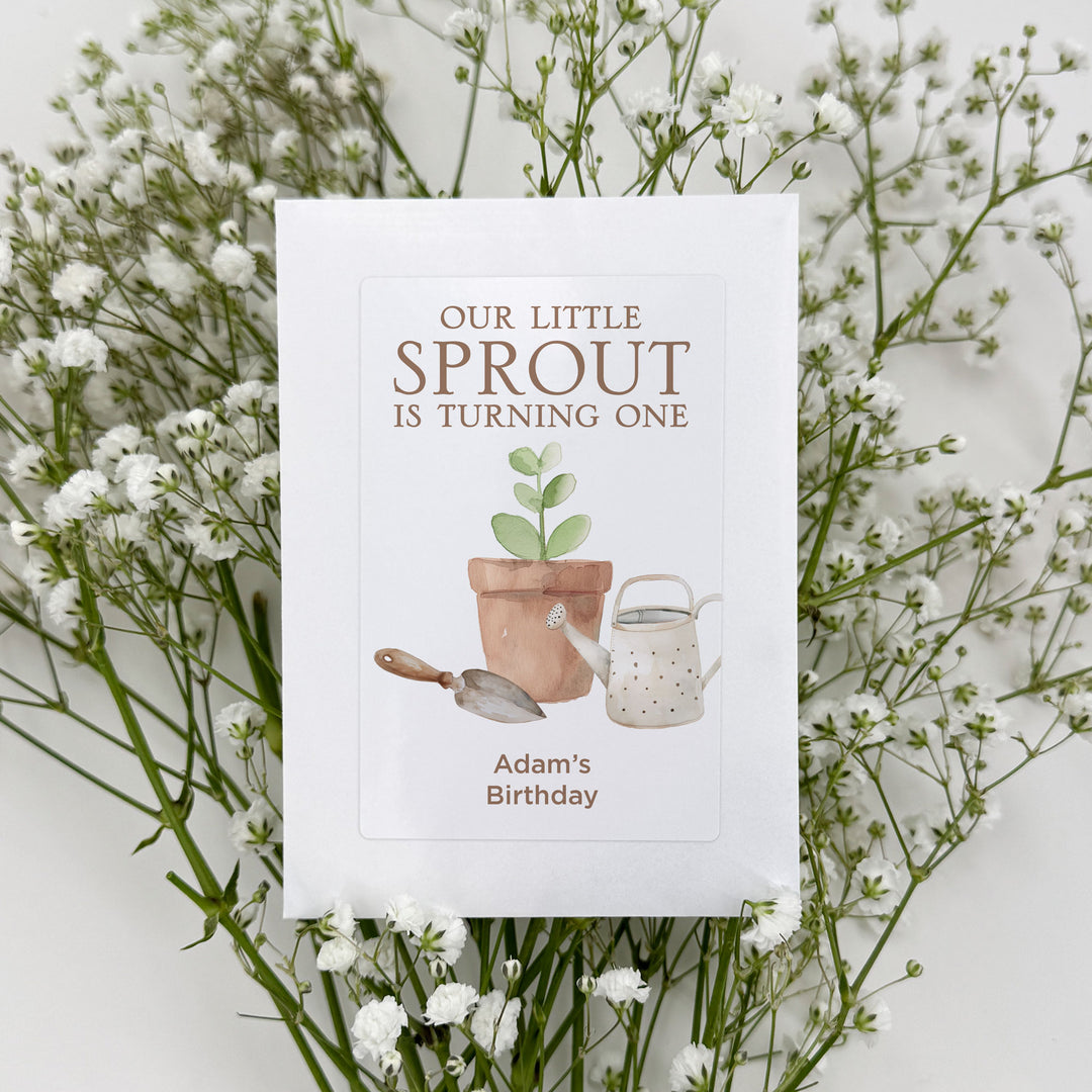 Little Sprout Birthday, Our Little Sprout is Turning One, Wildflower Seed Packets