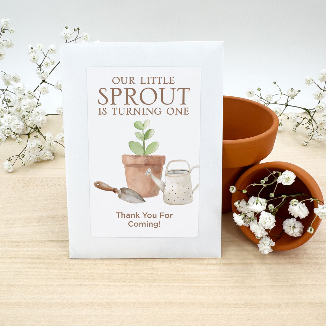 Little Sprout Birthday, Our Little Sprout is Turning One, Wildflower Seed Packets