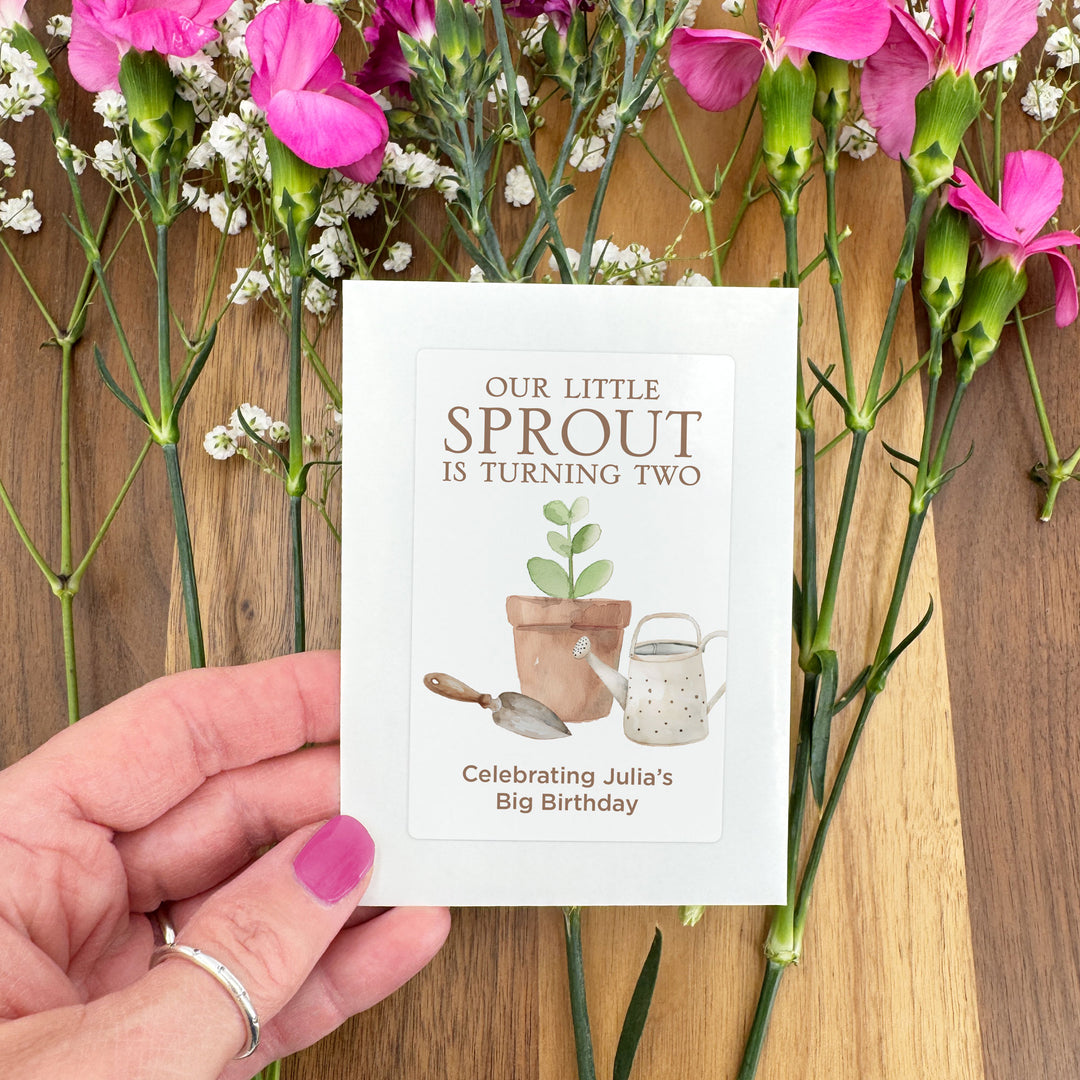 Little Sprout Birthday, Our Little Sprout is Turning One, Wildflower Seed Packets