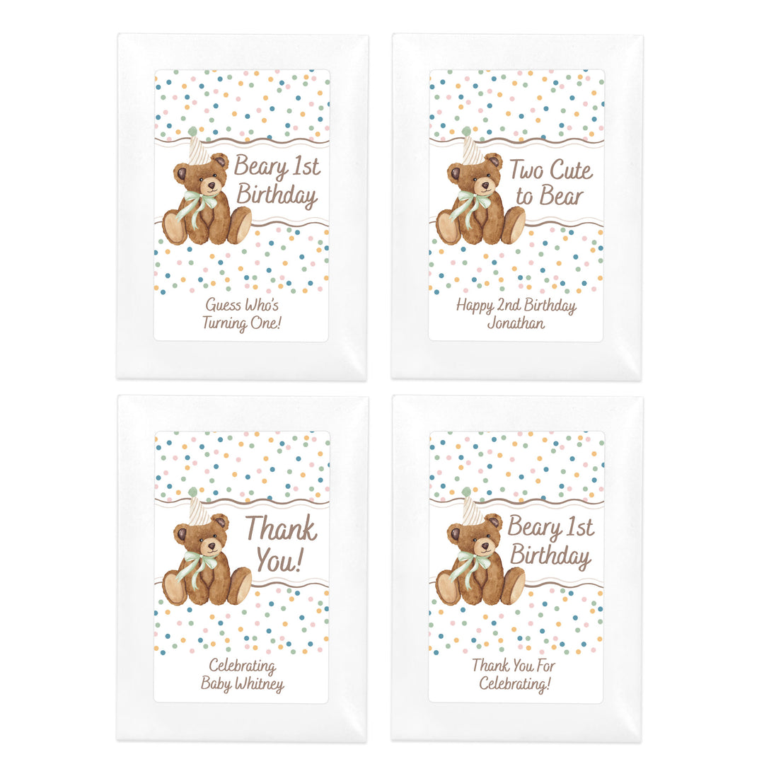Teddy Bear Birthday, Beary First Birthday, Wildflower Seed Packets