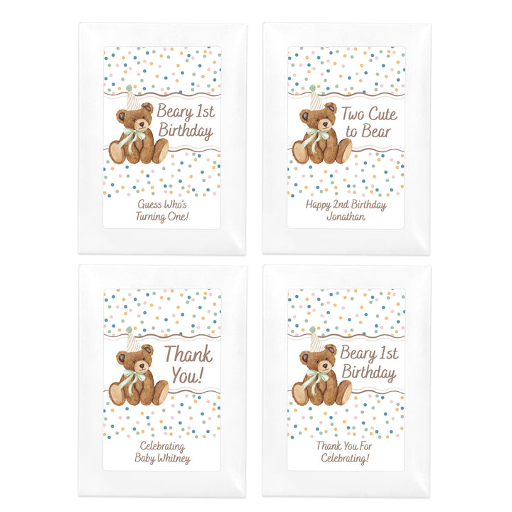 Teddy Bear Birthday, Beary First Birthday, Wildflower Seed Packets