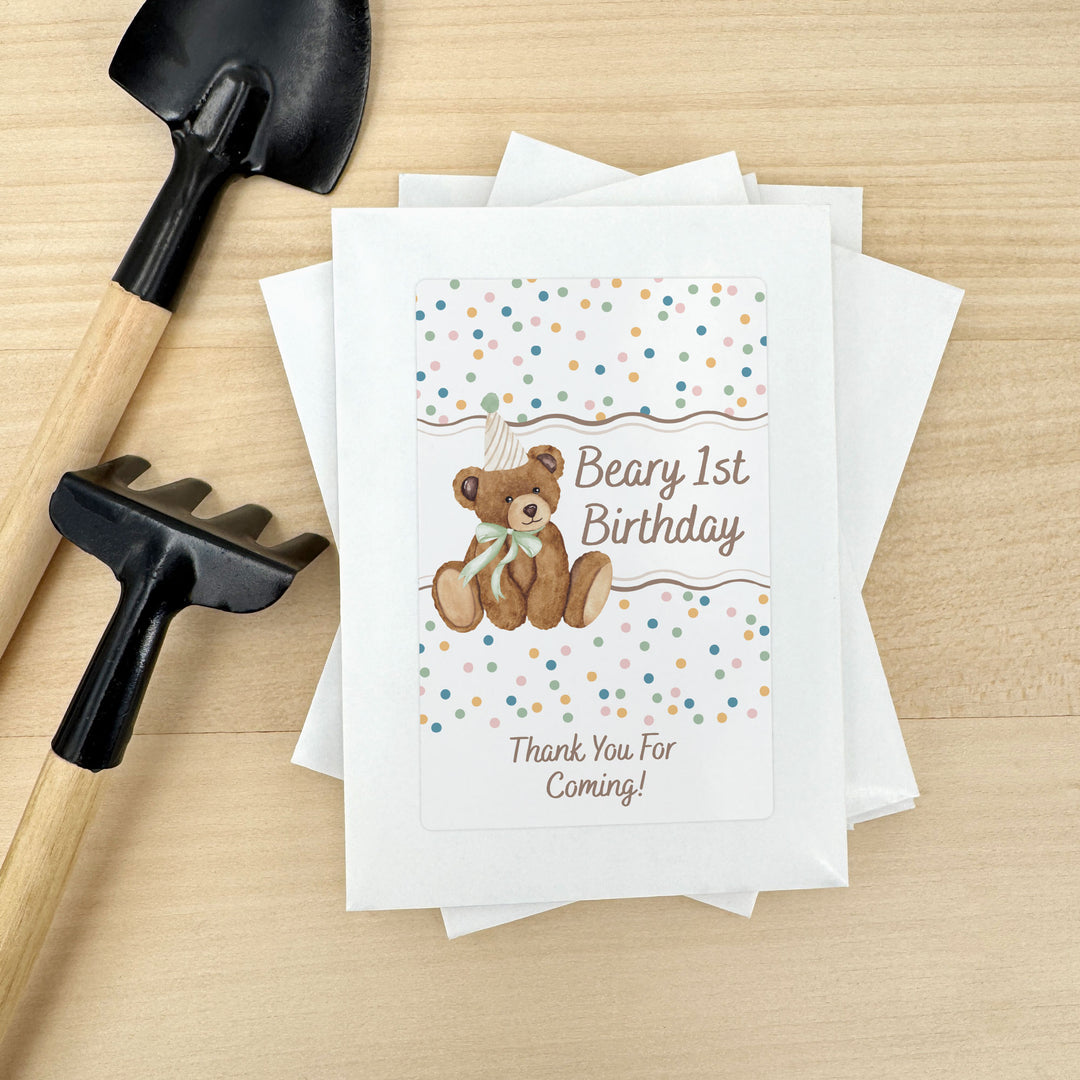 Teddy Bear Birthday, Beary First Birthday, Wildflower Seed Packets