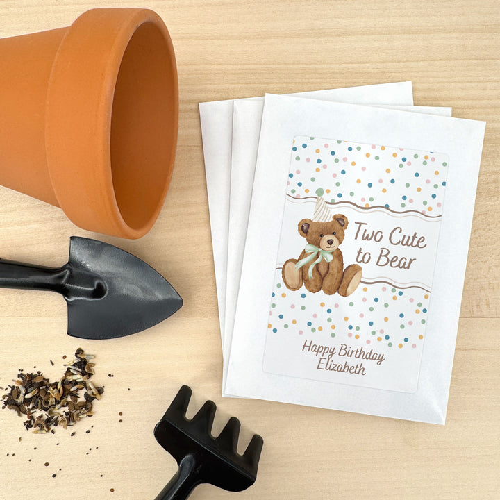Teddy Bear Birthday, Beary First Birthday, Wildflower Seed Packets