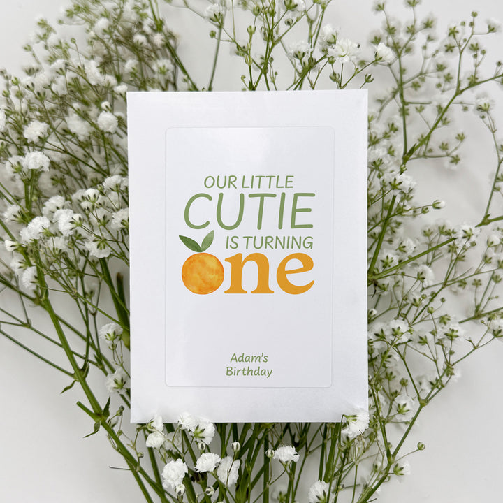 Little Cutie Birthday, Our Little Cutie is Turning One, Wildflower Seed Packets