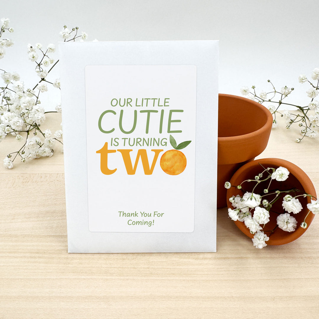 Little Cutie Birthday, Our Little Cutie is Turning One, Wildflower Seed Packets