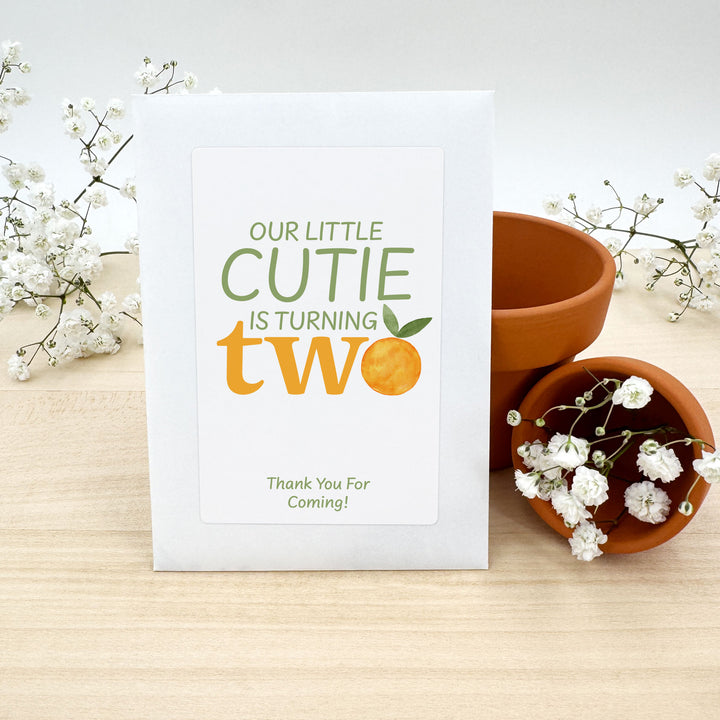 Little Cutie Birthday, Our Little Cutie is Turning One, Wildflower Seed Packets