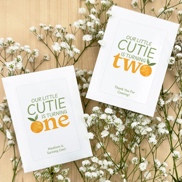 Little Cutie Birthday, Our Little Cutie is Turning One, Wildflower Seed Packets