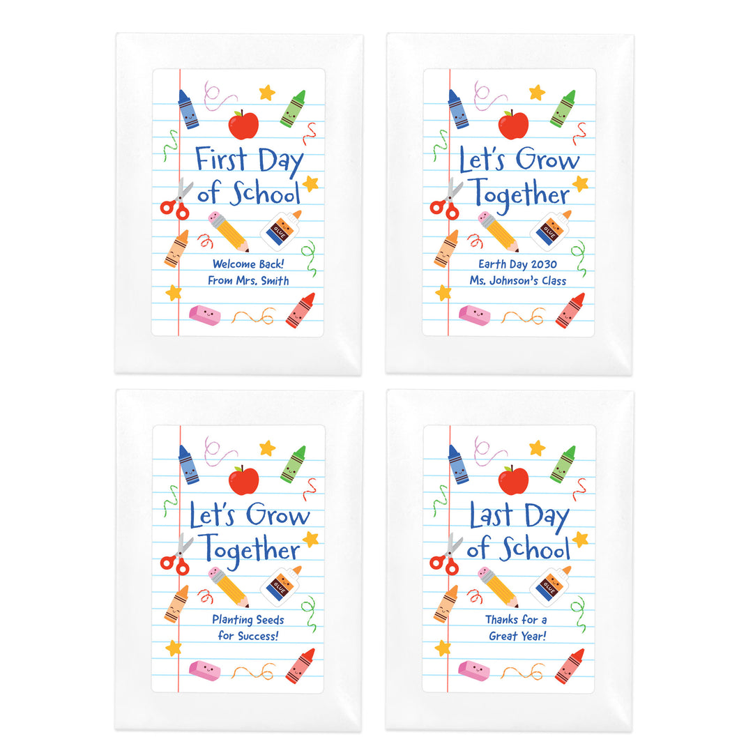 Custom Wildflower Seed Packets, Back to School Teacher Student Gift, Let&
