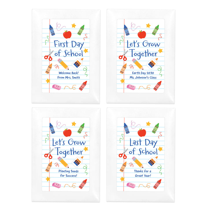 Custom Wildflower Seed Packets, Back to School Teacher Student Gift, Let&