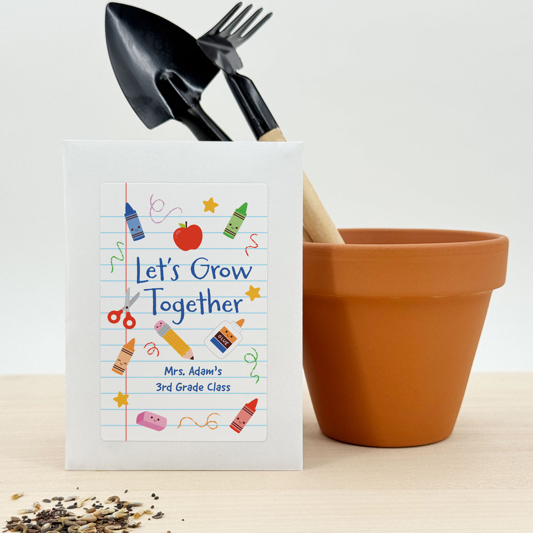Custom Wildflower Seed Packets, Back to School Teacher Student Gift, Let&