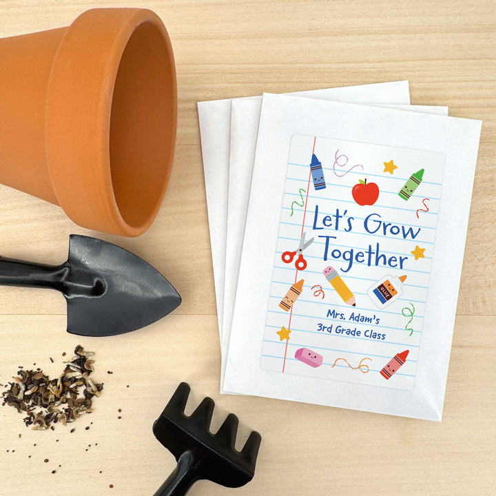 Custom Wildflower Seed Packets, Back to School Teacher Student Gift, Let&