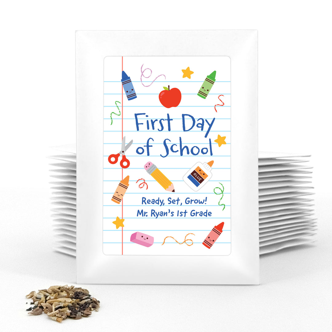 Custom Wildflower Seed Packets, Back to School Teacher Student Gift, Let&