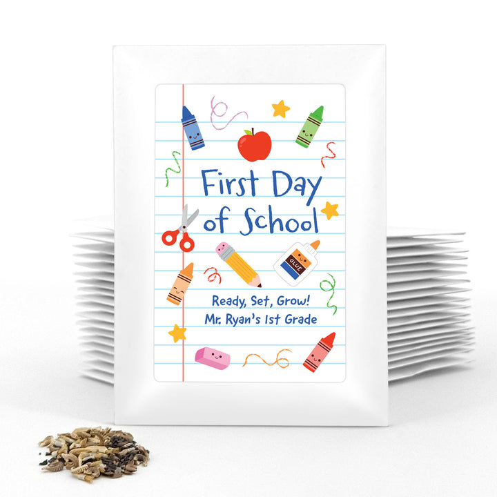 Custom Wildflower Seed Packets, Back to School Teacher Student Gift, Let&