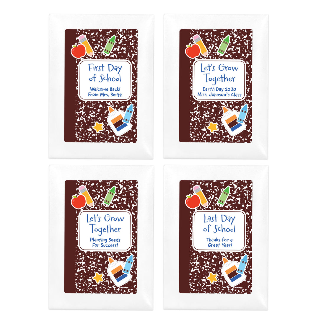 Custom Wildflower Seed Packets, Back to School Teacher Student Gift, Let&