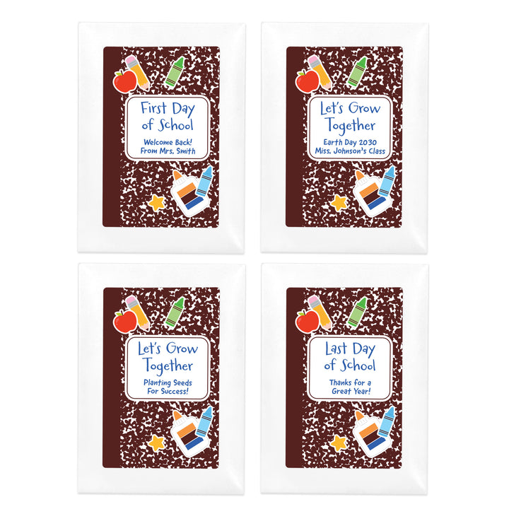 Custom Wildflower Seed Packets, Back to School Teacher Student Gift, Let&