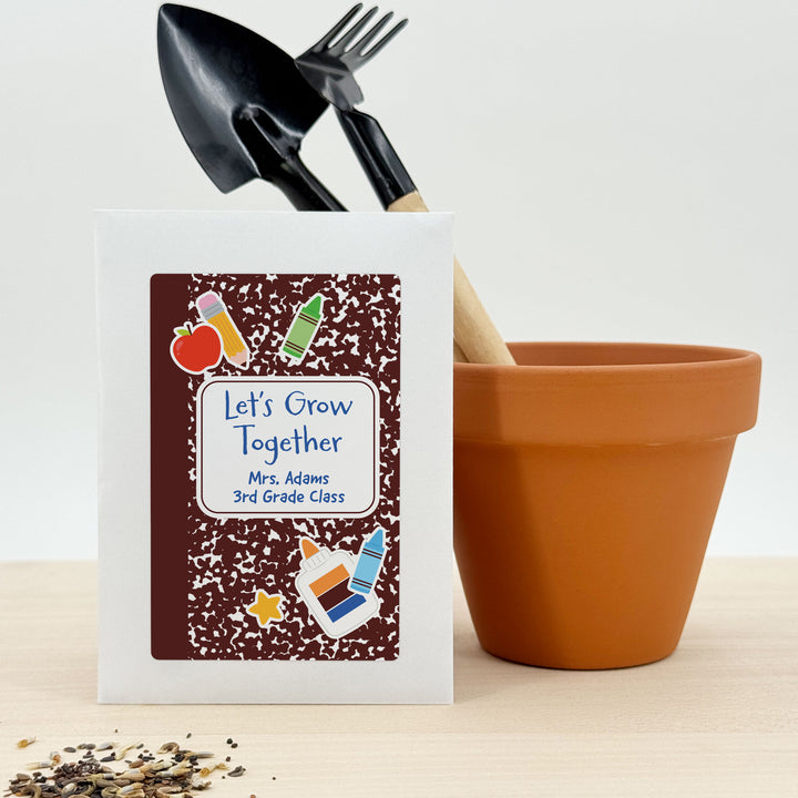 Custom Wildflower Seed Packets, Back to School Teacher Student Gift, Let&
