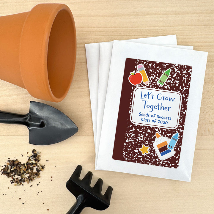 Custom Wildflower Seed Packets, Back to School Teacher Student Gift, Let&
