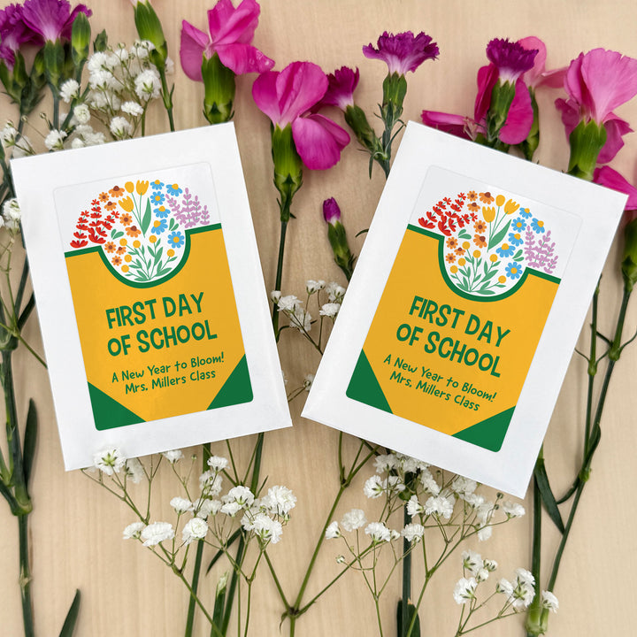 Custom Wildflower Seed Packets, Back to School Teacher Student Gift, Let&