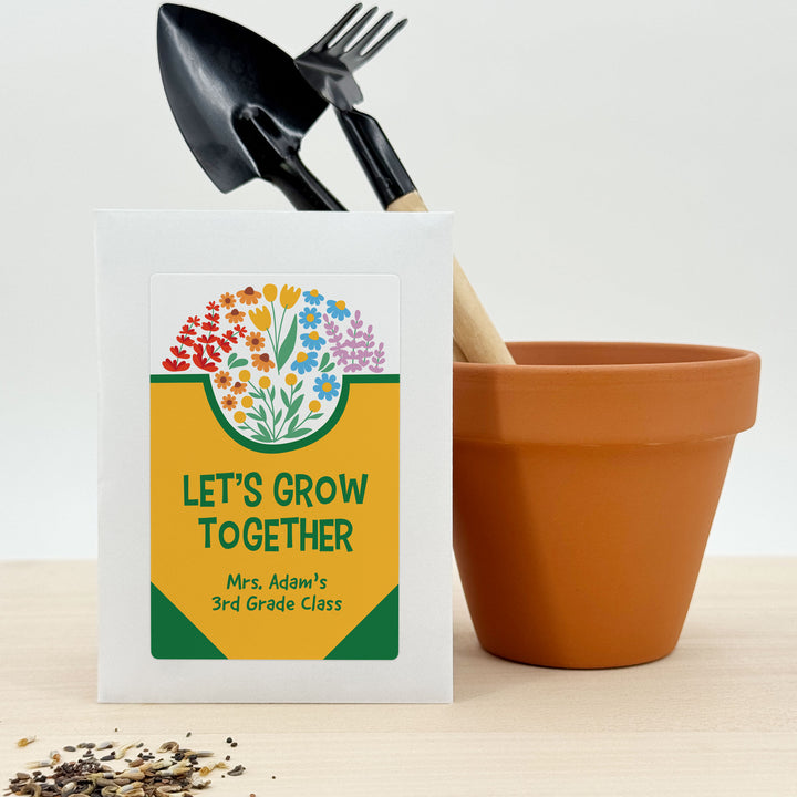 Custom Wildflower Seed Packets, Back to School Teacher Student Gift, Let&
