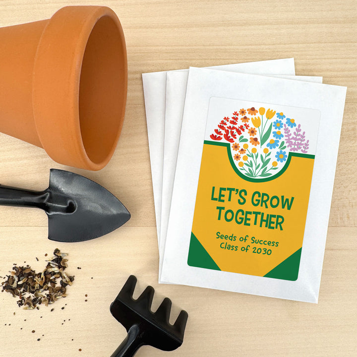 Custom Wildflower Seed Packets, Back to School Teacher Student Gift, Let&