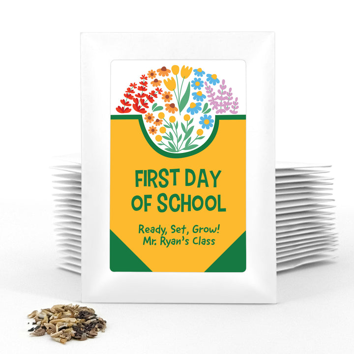 Custom Wildflower Seed Packets, Back to School Teacher Student Gift, Let&