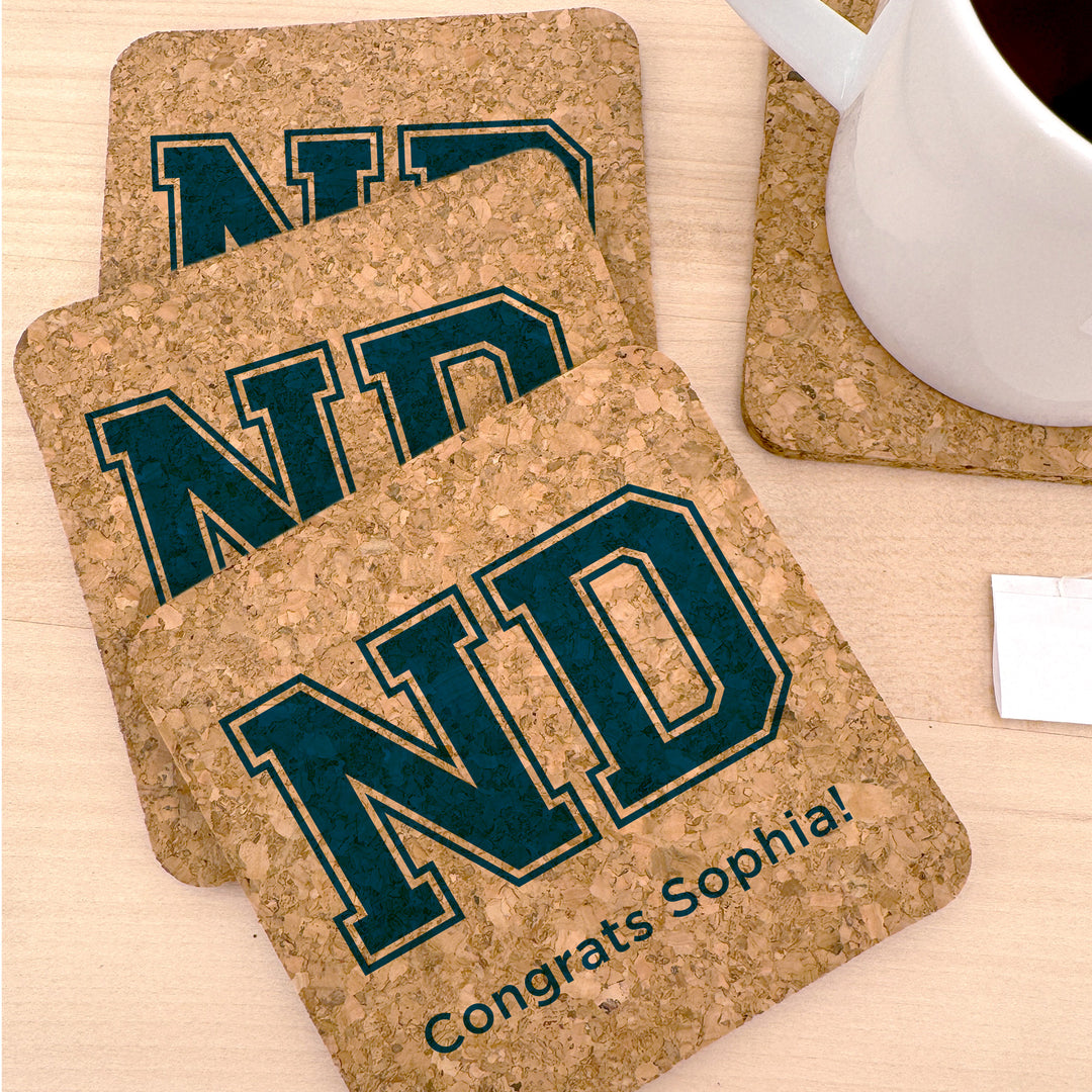 ND Custom Square Cork Coasters (Set of 6)