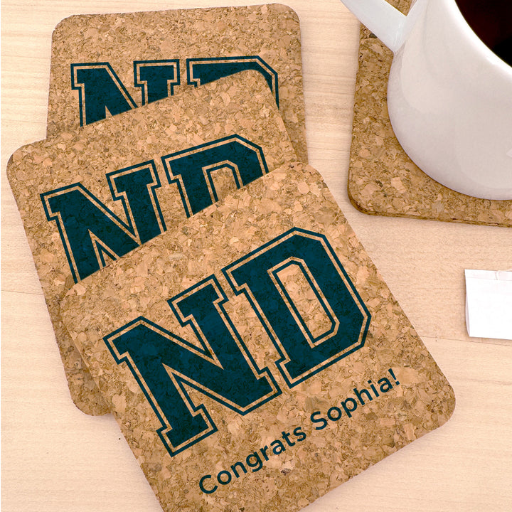 ND Custom Square Cork Coasters (Set of 6)