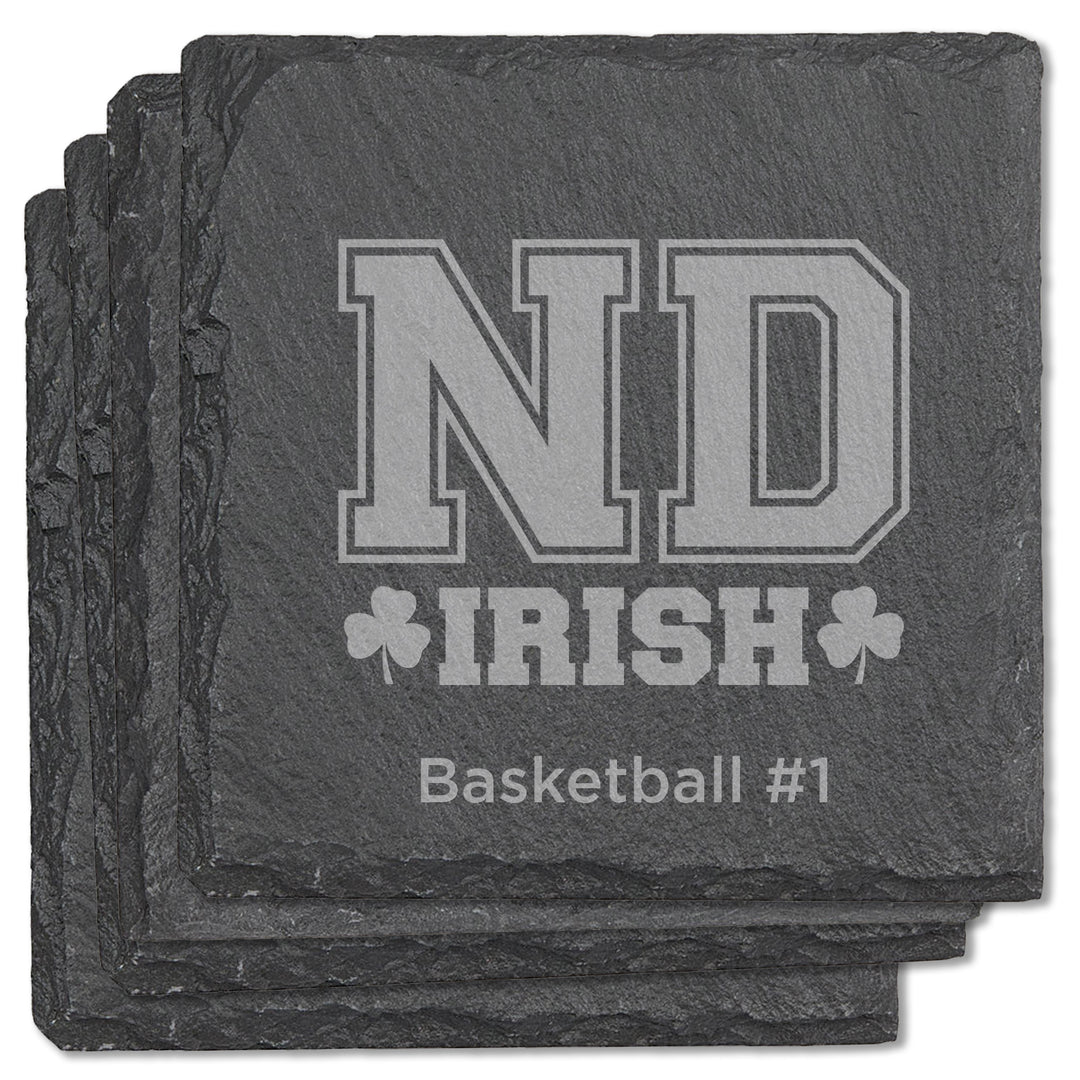 ND Custom Square Slate Coasters (Set of 4)