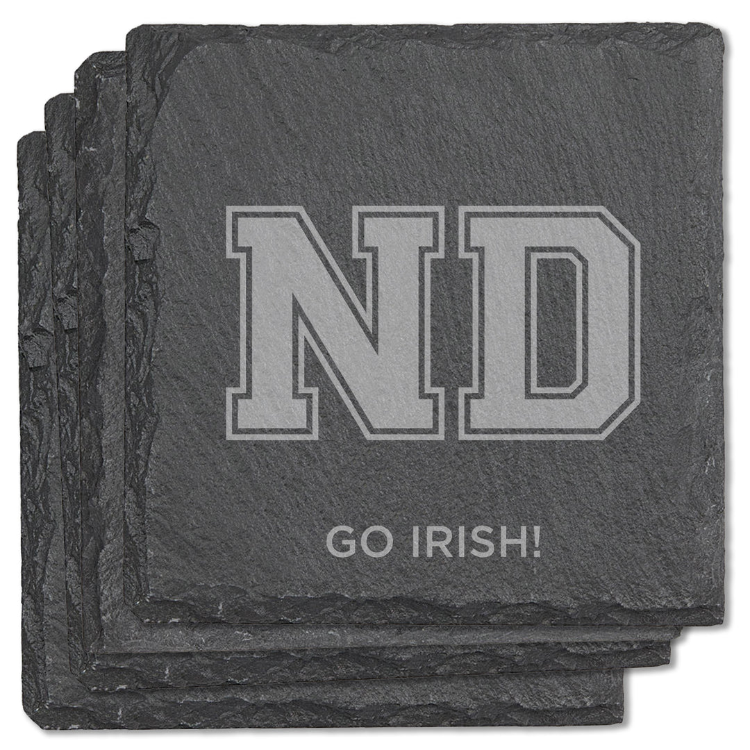 ND Custom Square Slate Coasters (Set of 4)
