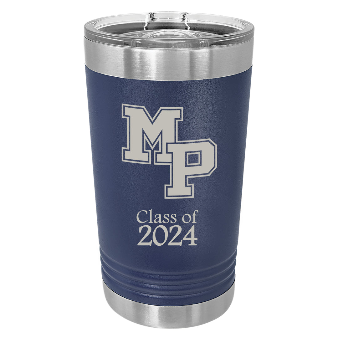 MP Graduation 16 oz. Navy Blue Insulated Tumbler with Slider Lid