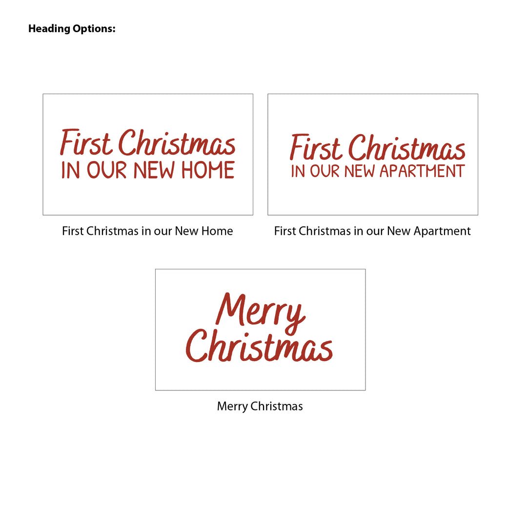 First Christmas in our New Home Matchboxes, Personalized Holiday Party Favors - Set of 50