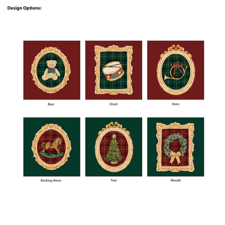 Personalized Christmas Matches, Apothecary Jar, Stocking Stuffer, Gold Frame Christmas Icons Match Jar