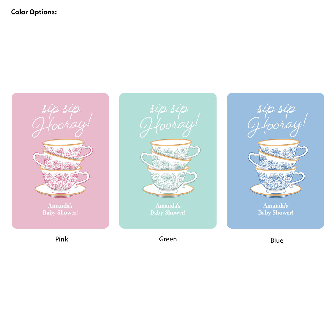 Baby Shower Tea Favors, French Toile, Chinoiserie Tea Cup Favors