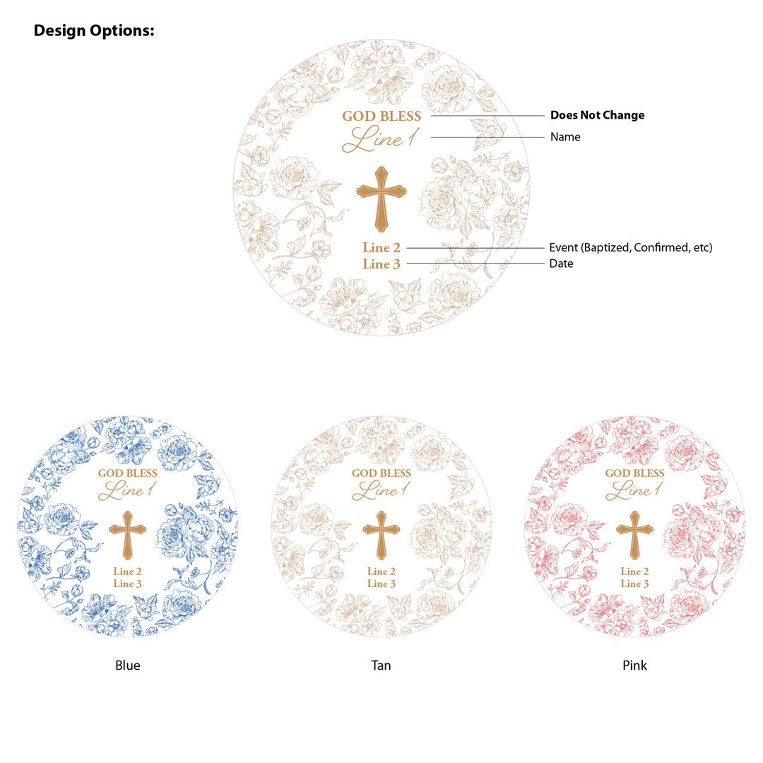 Chinoiserie Toile, Baptism Favors, Wildflower Seed Packets