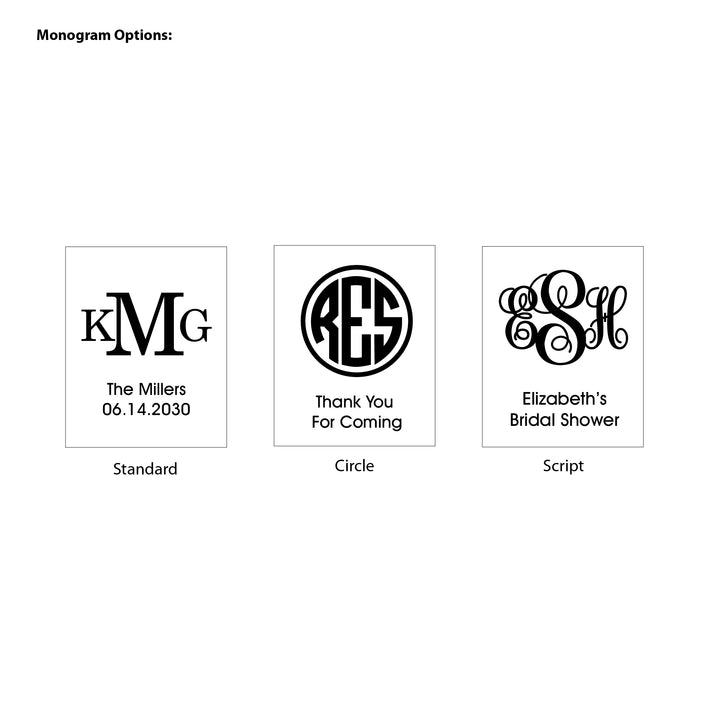 Faux Leatherette Shot Glass: Personalized Wedding Gift, Birthday Party Gift, Three Initial Monogram