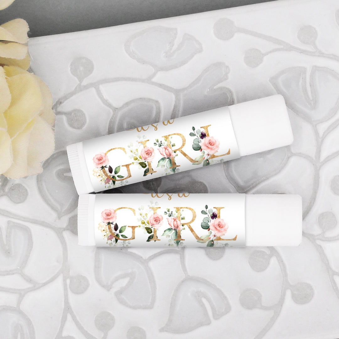 Personalized Lip Balm, Baby Shower Favors, It's A Girl