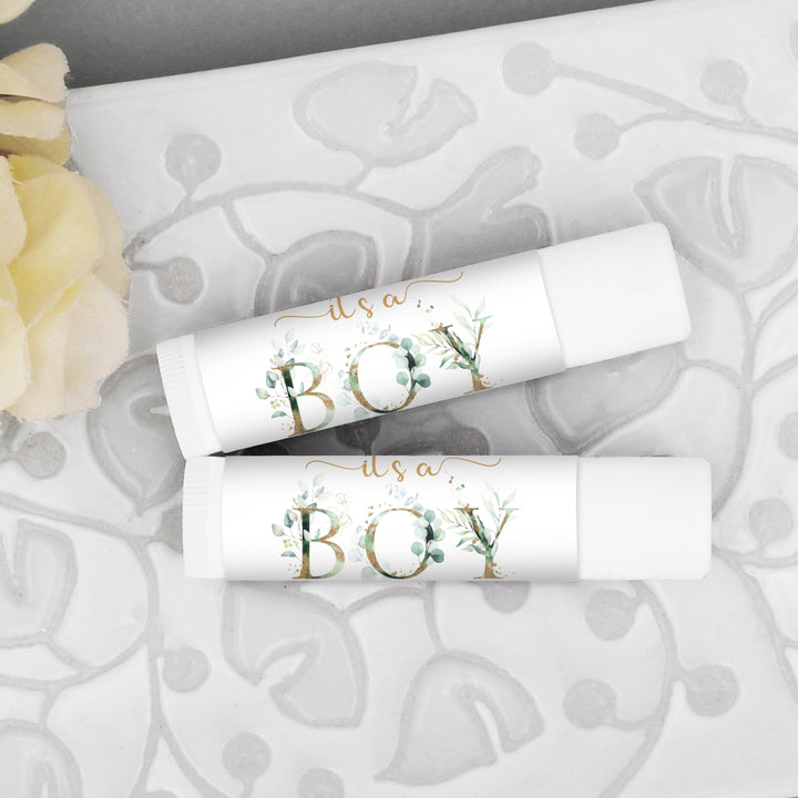 Personalized Lip Balm, Baby Shower Favors, It's A Boy