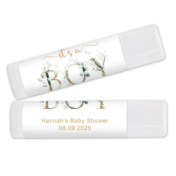 Personalized Lip Balm, Baby Shower Favors, It's A Boy