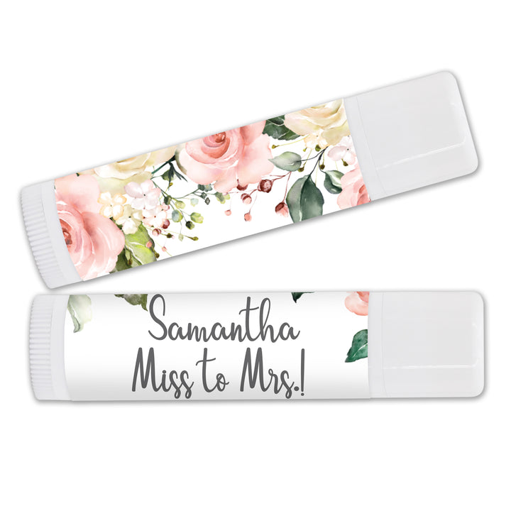 Personalized Lip Balm, Wedding Favors, Pink and White