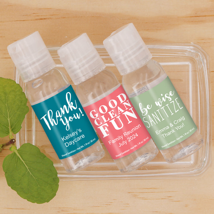 Personalized Hand Sanitizer Favors, Catchy Sayings