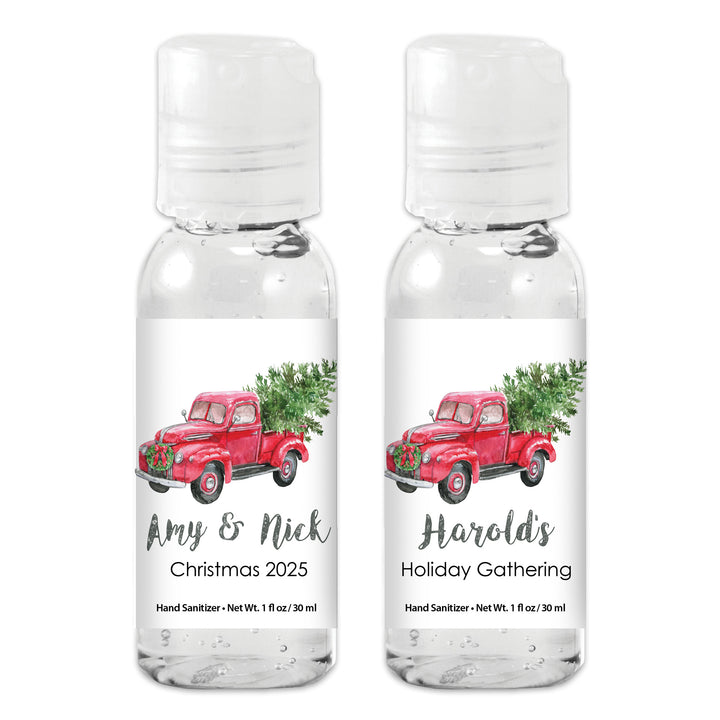 Christmas Red Pickup Truck Personalized Hand Sanitizer