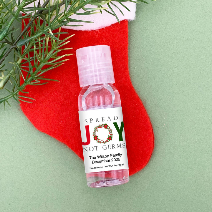 Spread Joy Not Germs Personalized Hand Sanitizer