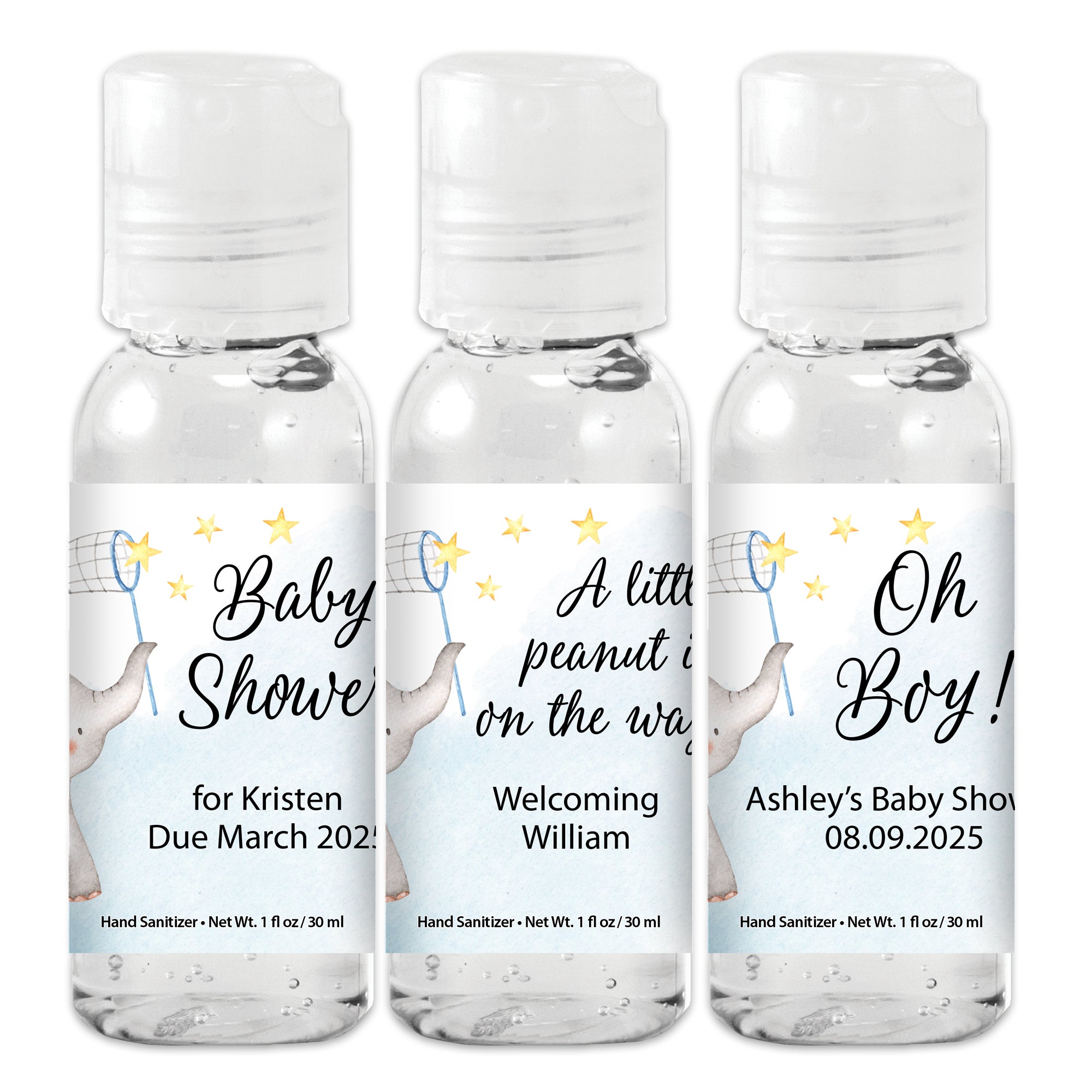Hand Sanitizer Baby Shower Favor, Baby Boy Elephant – Best Day
