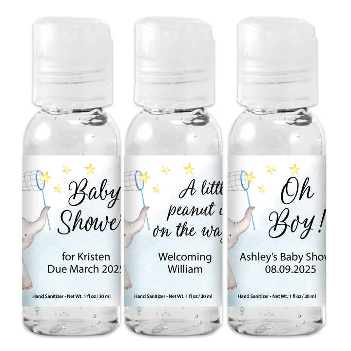 Hand Sanitizer Baby Shower Favor, Baby Boy Elephant