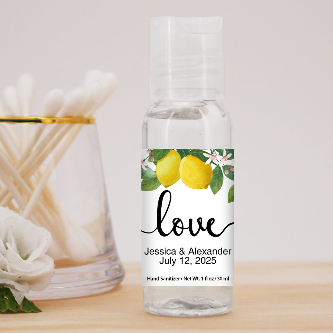 Personalized Hand Sanitizers, Watercolor Lemons