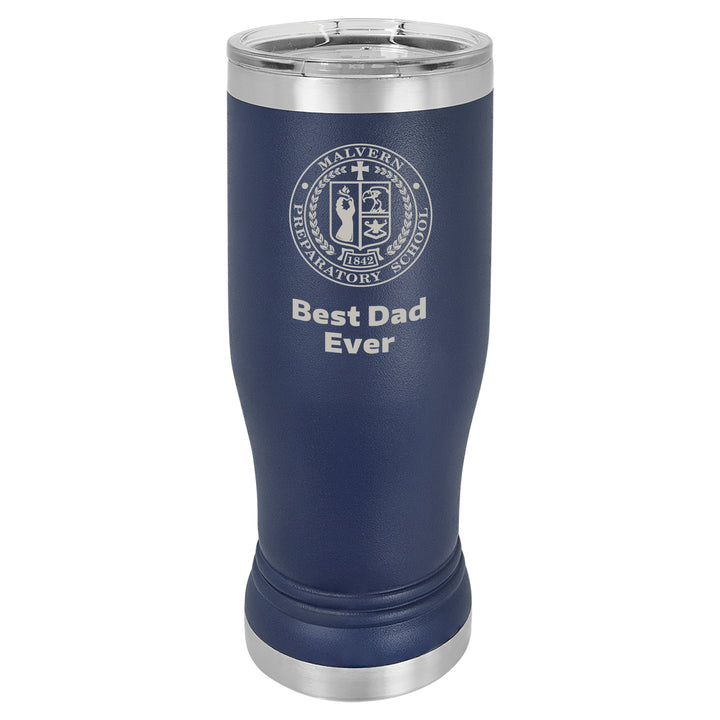 MP 14 oz. Personalized Navy Blue Insulated Tumbler with Clear Lid