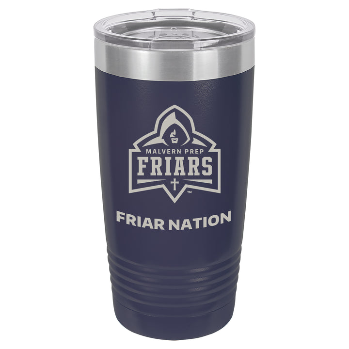 MP 20 oz. Custom Navy Blue Insulated Tumbler with Clear Lid