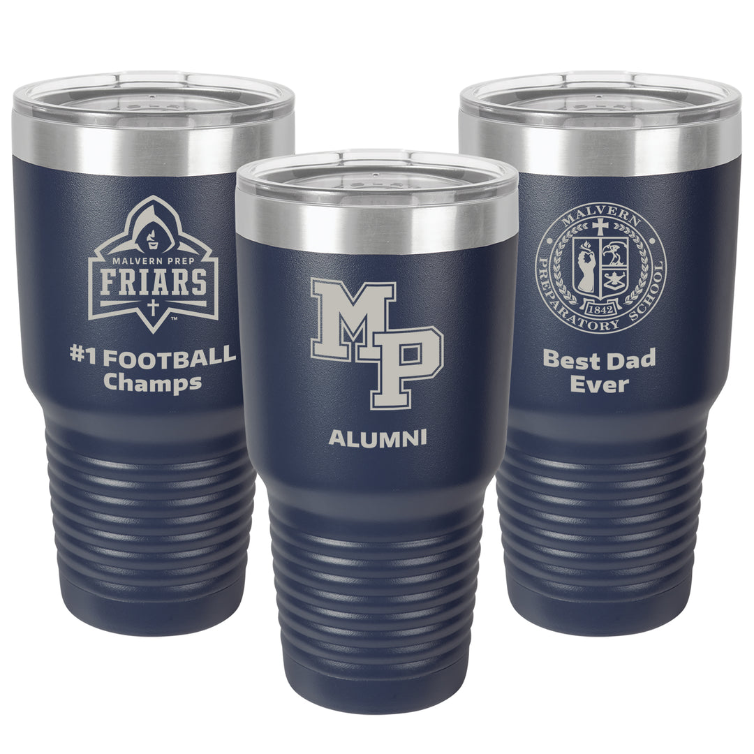 MP Large 30 oz. Personalized Navy Blue Insulated Tumbler with Clear Lid