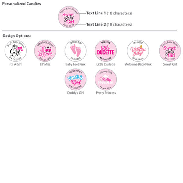 Baby Girl Birth Announcement Kisses, Personalized Pink Hershey Kisses